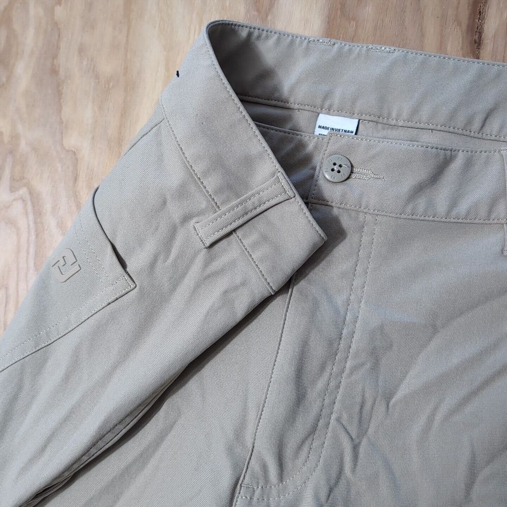 Footjoy Mens Golf Pants 34x34 Tan Pockets Lightweight Stretch Beige